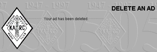 Ad deleted succesful screen
