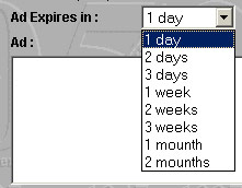 ad expiry drop down menu